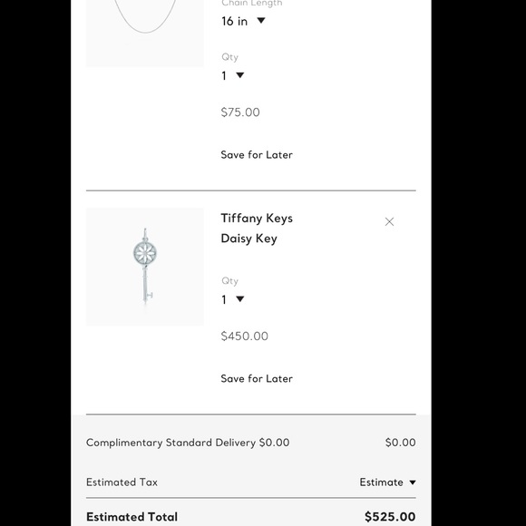 RE-LISTED-Tiffany Daisy Key Pendant and Chain - Picture 5 of 5